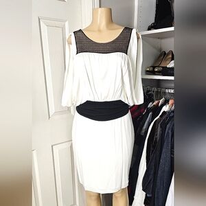🔥Cut25 Elegant White and Black Women's Dress